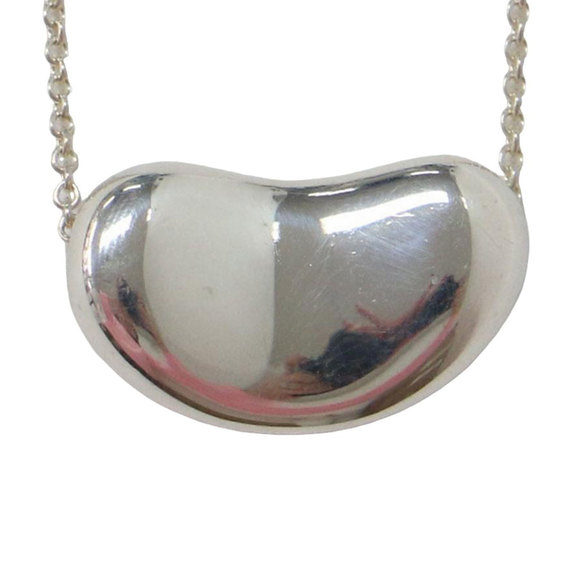Tiffany Elsa Peretti Bean Necklace Silver